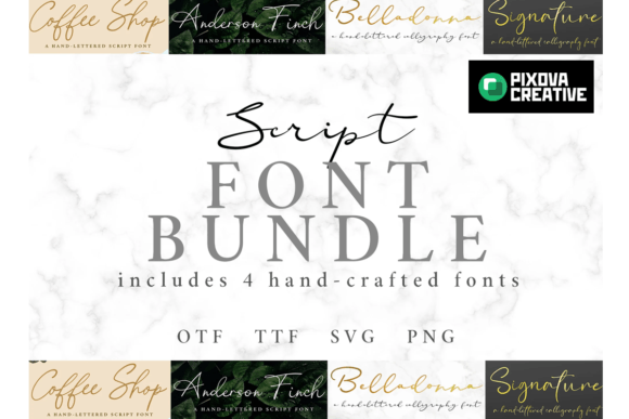 Script 4 Bundle: Hand-Crafted Fonts for Authentic Design