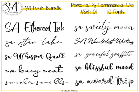 Script and Handwritten Bundle 1: 10 TTF Fonts for Creators